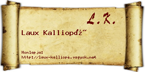 Laux Kalliopé névjegykártya